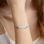 UnicornsFamily Engraved Silver Bar Chain Bracelet