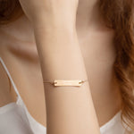 UnicornsFamily Engraved Silver Bar Chain Bracelet