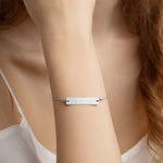 UnicornsFamily Engraved Silver Bar Chain Bracelet